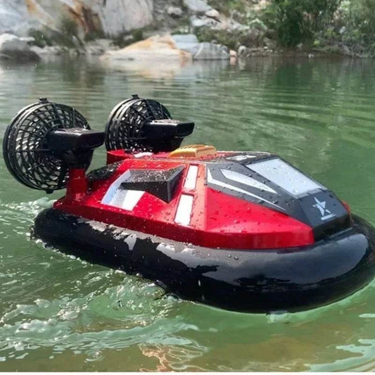 RC 4-Way Remote Control Amphibious Hovercraft RC Speedboat for Kids - High-Speed Water and Land Adventure Gift - ToylandEU