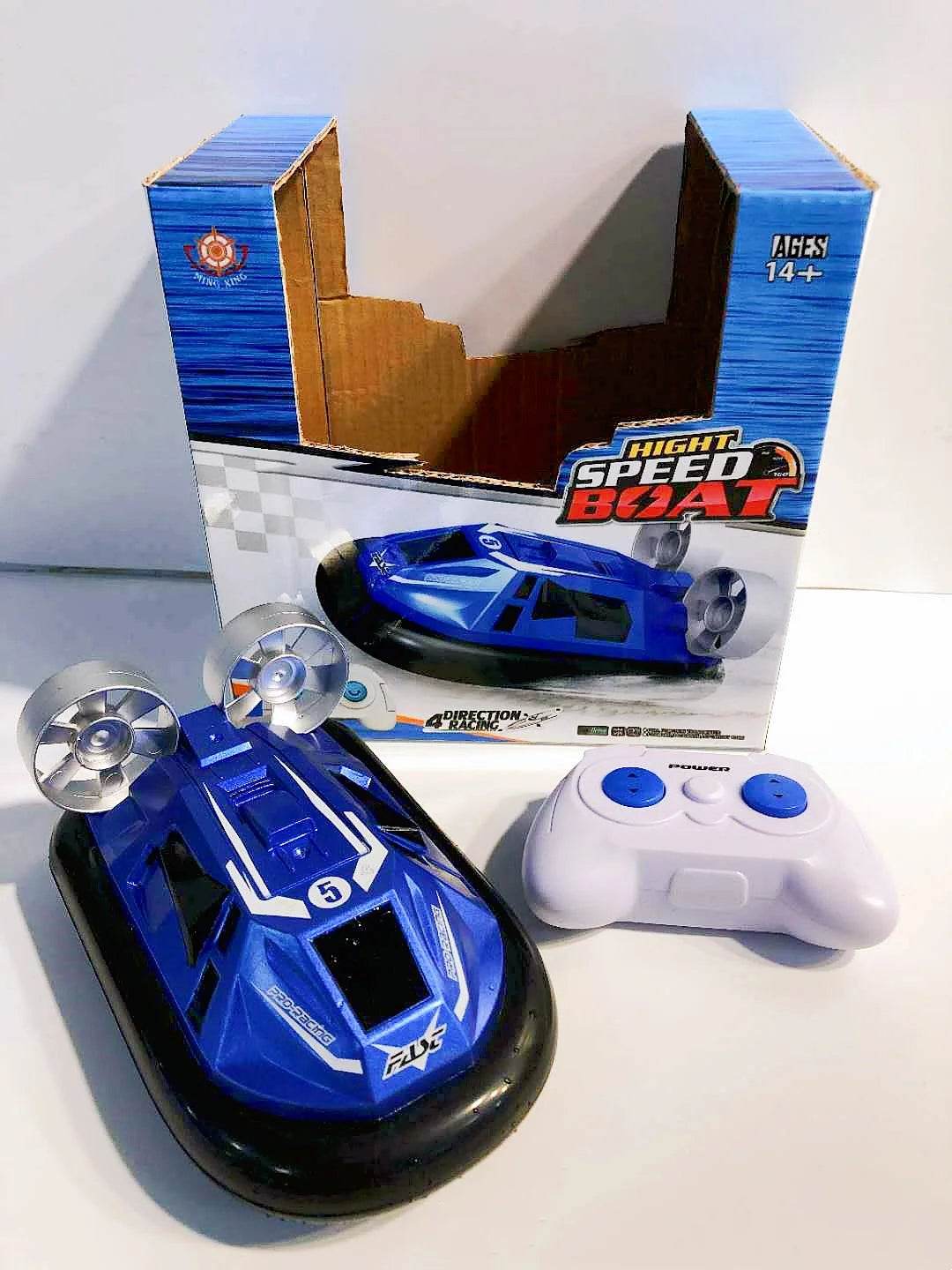 RC 4-Way Remote Control Amphibious Hovercraft Speedboat for Kids - High-Speed Electric Land and Water Racing Toy - ToylandEU