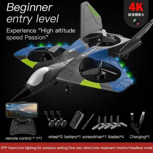 RC 4K UHD Remote-Controlled Foam Glider Airplane for Aerial Fun - ToylandEU