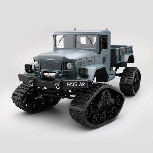 RC 4WD Army Green Military RC Truck - Remote Control Snow Vehicle with Front Lights - ToylandEU