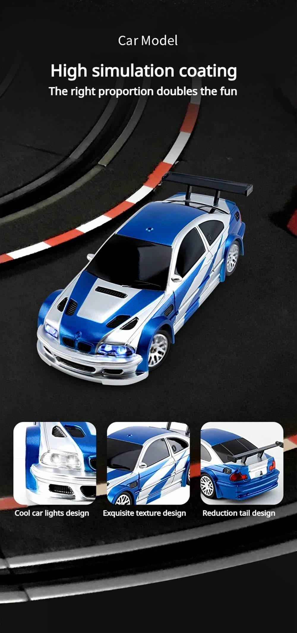 RC 4WD Mini GTR Racing RC Car - 2.4G Remote Control Drift Vehicle for Boys, Perfect Gift for Ages 14+ - ToylandEU