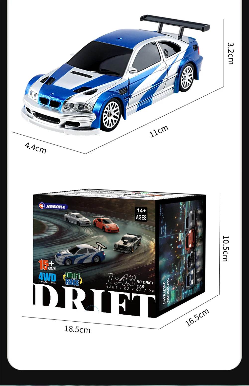 RC 4WD Mini GTR Racing RC Car - 2.4G Remote Control Drift Vehicle for Boys, Perfect Gift for Ages 14+ - ToylandEU