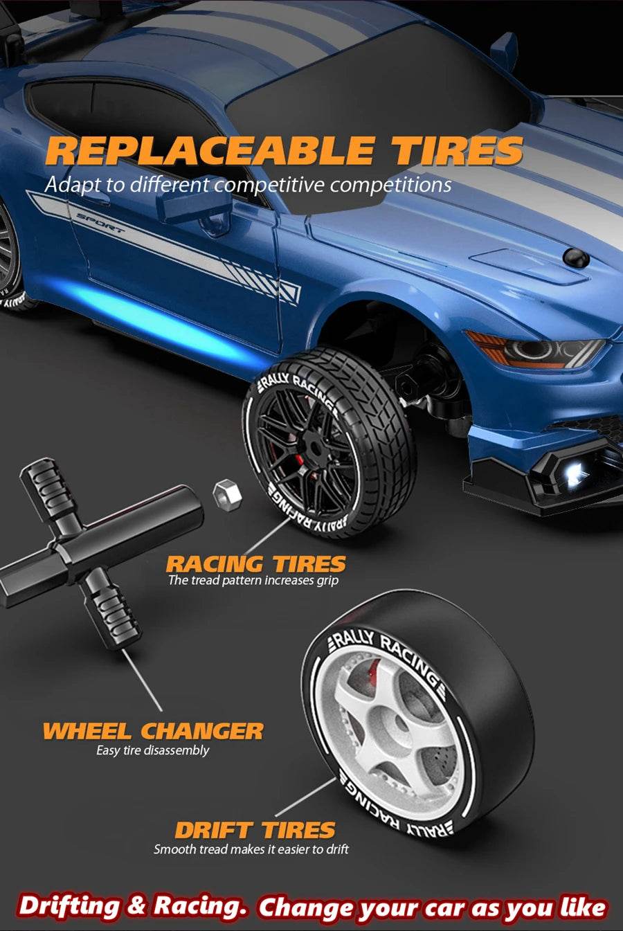 RC 4WD Remote Control Drift Car GTRPRO AE86PRO 1:24 Scale 4x4 Racing Truck - Perfect Gift for Kids and Adults - ToylandEU