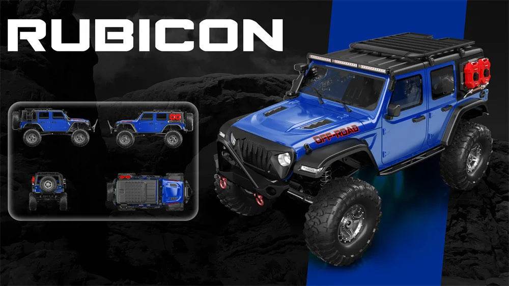 RC 4WD Remote Control Rock Crawler - 1/10 Scale Off-Road RC Climbing Car with Proportional Control and LED Lights - ToylandEU