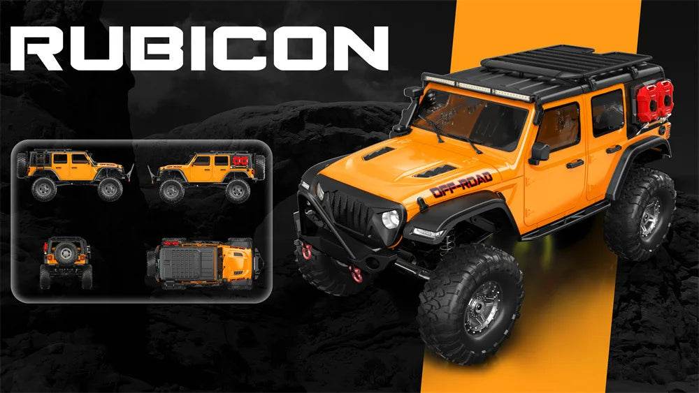 RC 4WD Remote Control Rock Crawler - 1/10 Scale Off-Road RC Climbing Car with Proportional Control and LED Lights - ToylandEU