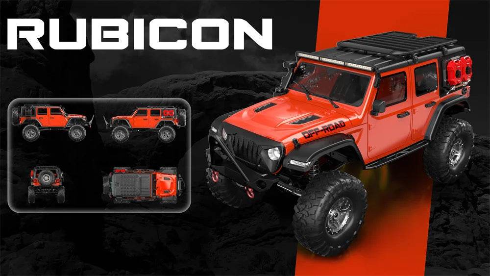 RC 4WD Remote Control Rock Crawler - 1/10 Scale Off-Road RC Climbing Car with Proportional Control and LED Lights - ToylandEU