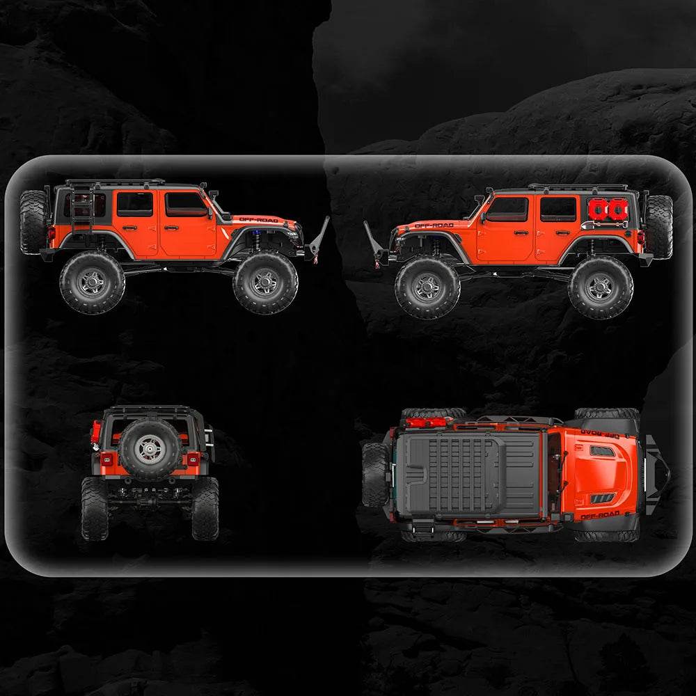 RC 4WD Remote Control Rock Crawler - 1/10 Scale Off-Road RC Climbing Car with Proportional Control and LED Lights - ToylandEU