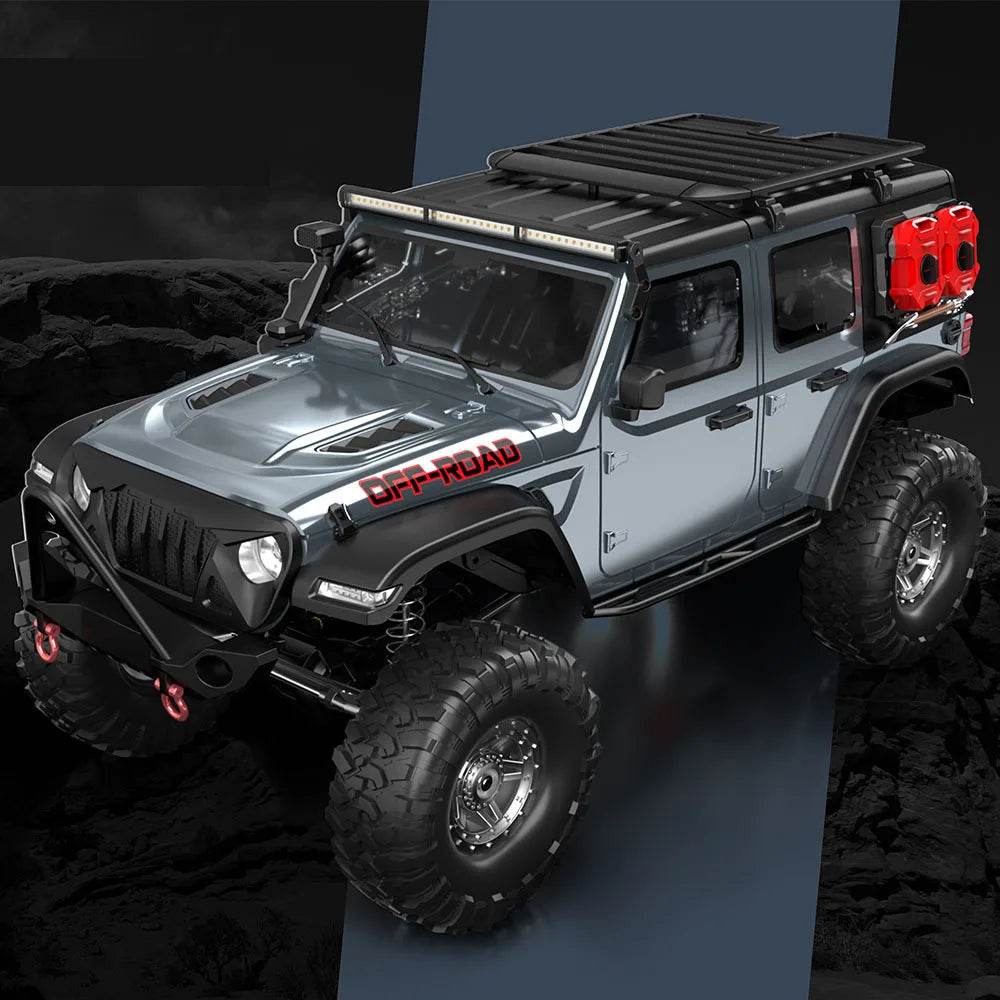 RC 4WD Remote Control Rock Crawler - 1/10 Scale Off-Road RC Climbing Car with Proportional Control and LED Lights - ToylandEU