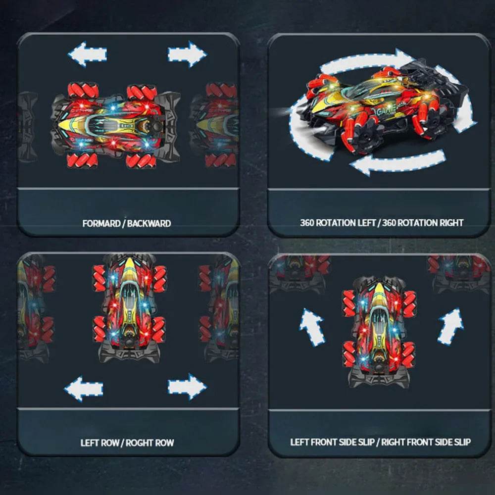 RC 4WD Remote Control Stunt Car with Gesture Control, LED Lights, and Music - 2.4G Drift Racing Toy for Kids - ToylandEU