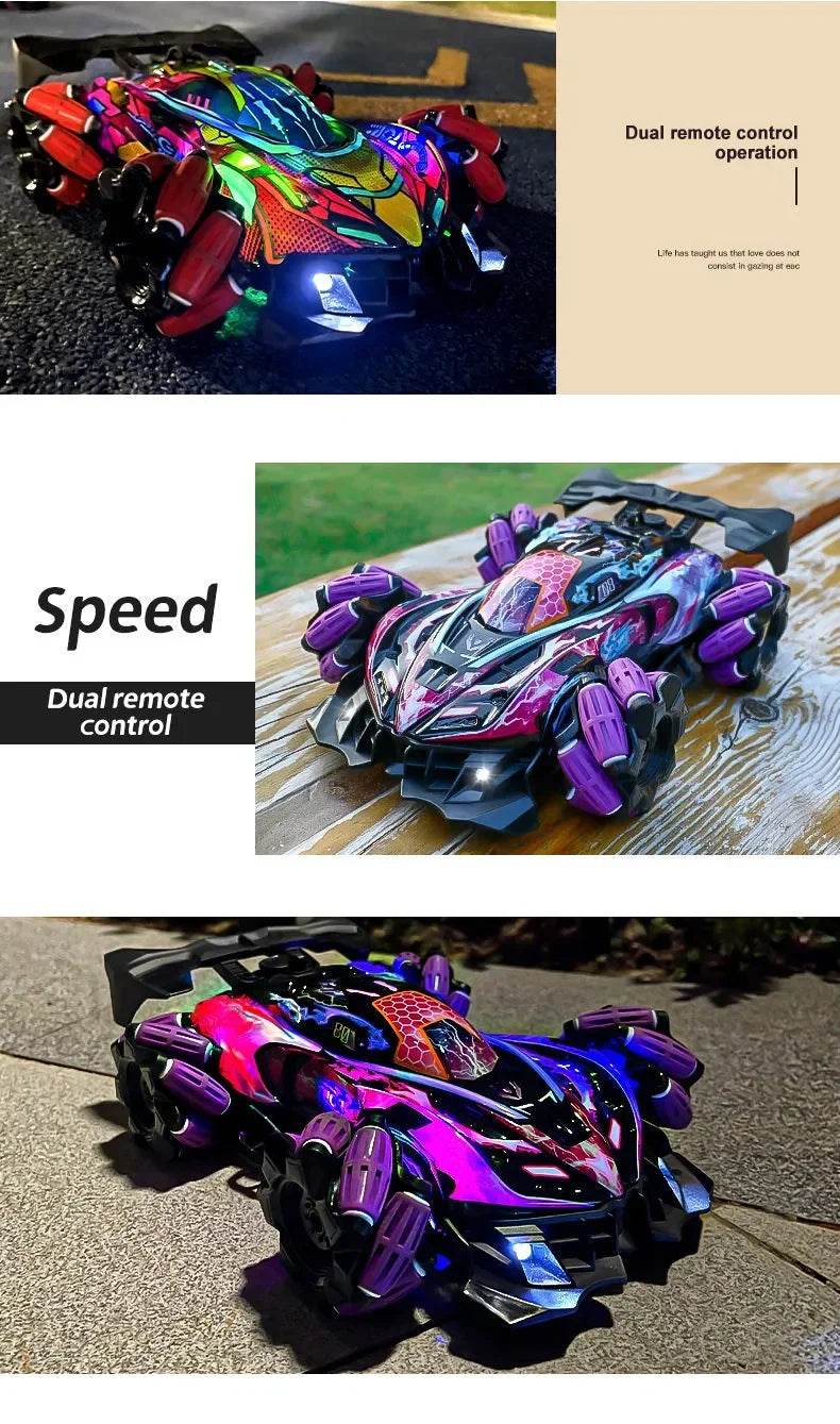 RC 4WD Remote Control Stunt Car with Gesture Control, LED Lights, and Music - 2.4G Drift Racing Toy for Kids - ToylandEU