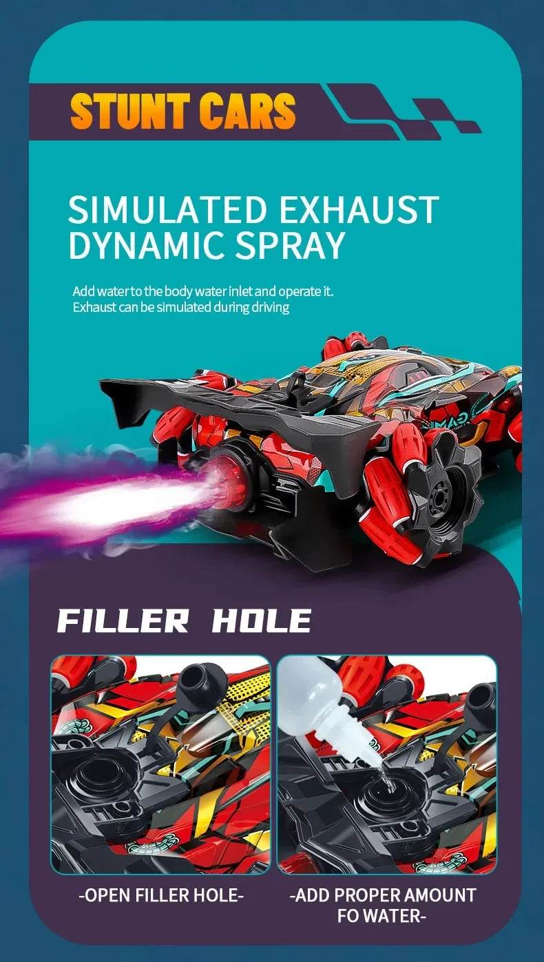 RC 4WD Remote Control Stunt Car with Gesture Control, LED Lights, and Music - 2.4G Drift Racing Toy for Kids - ToylandEU