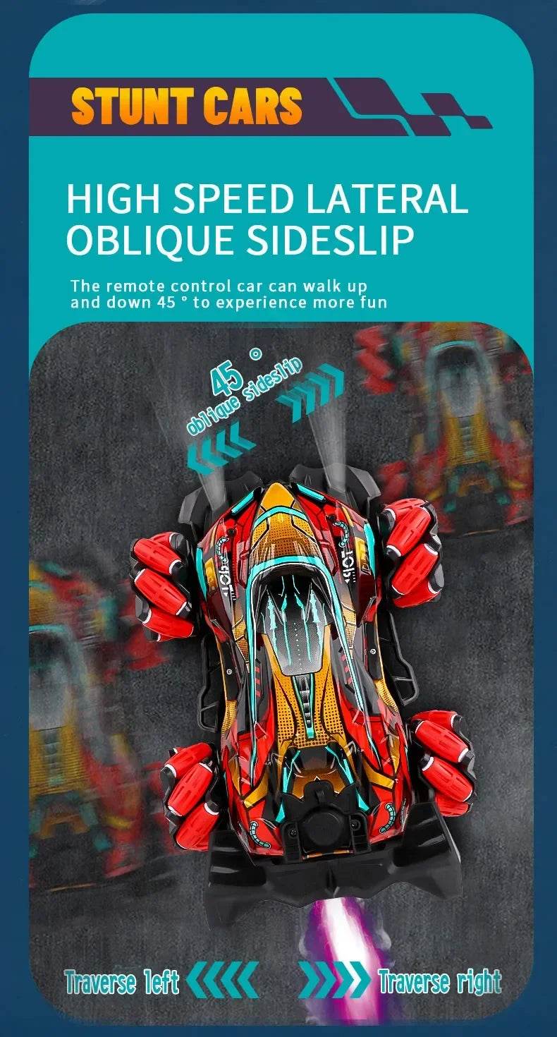 RC 4WD Remote Control Stunt Car with Gesture Control, LED Lights, and Music - 2.4G Drift Racing Toy for Kids - ToylandEU