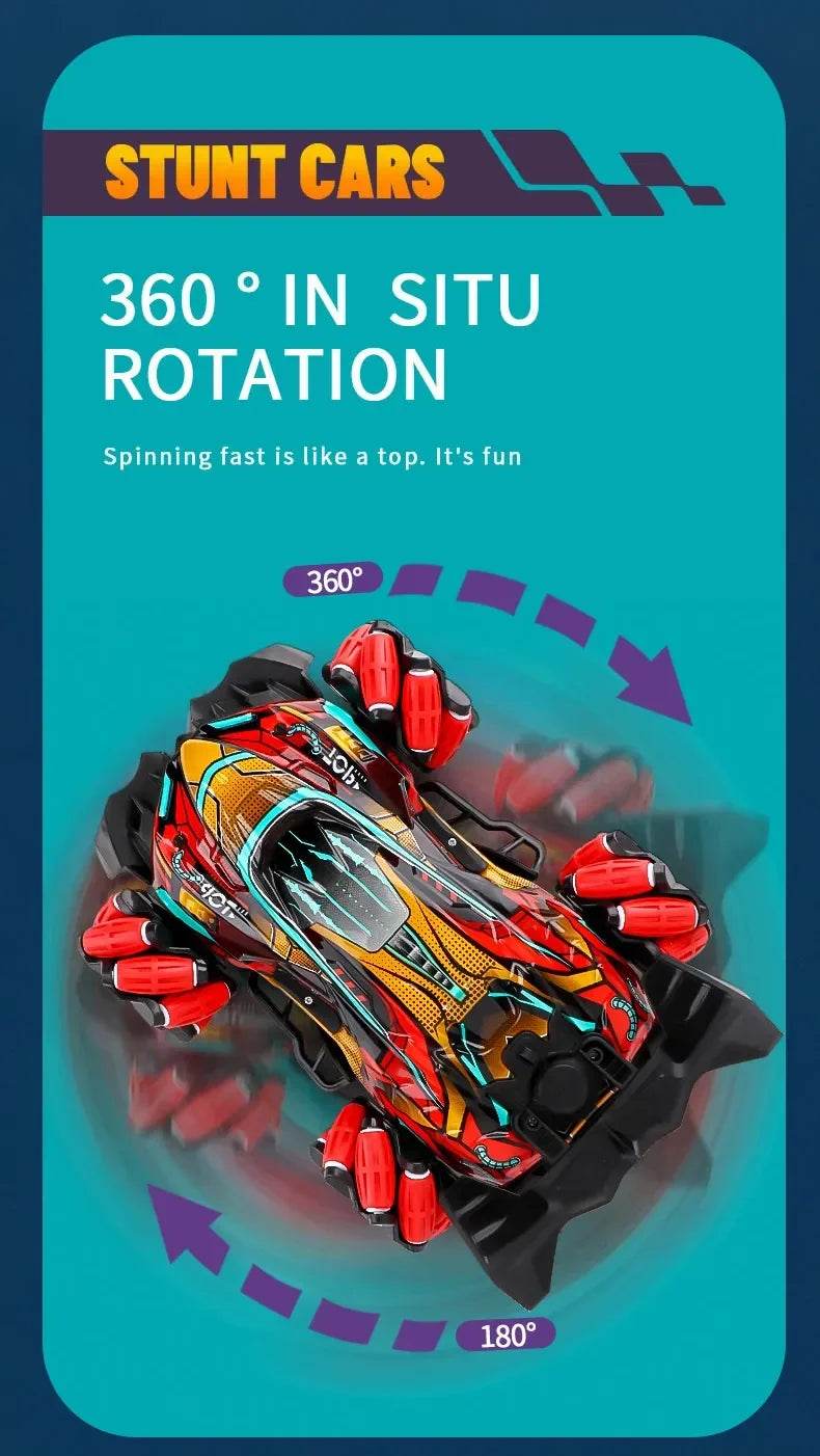 RC 4WD Remote Control Stunt Car with Gesture Control, LED Lights, and Music - 2.4G Drift Racing Toy for Kids - ToylandEU
