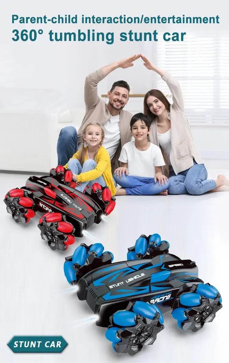 RC 4WD Remote Control Stunt Car with Gesture Control, LED Lights, and Music - 2.4G Drift Racing Toy for Kids - ToylandEU