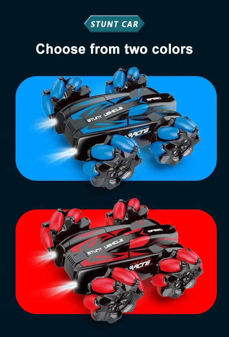 RC 4WD Remote Control Stunt Car with Gesture Control, LED Lights, and Music - 2.4G Drift Racing Toy for Kids - ToylandEU