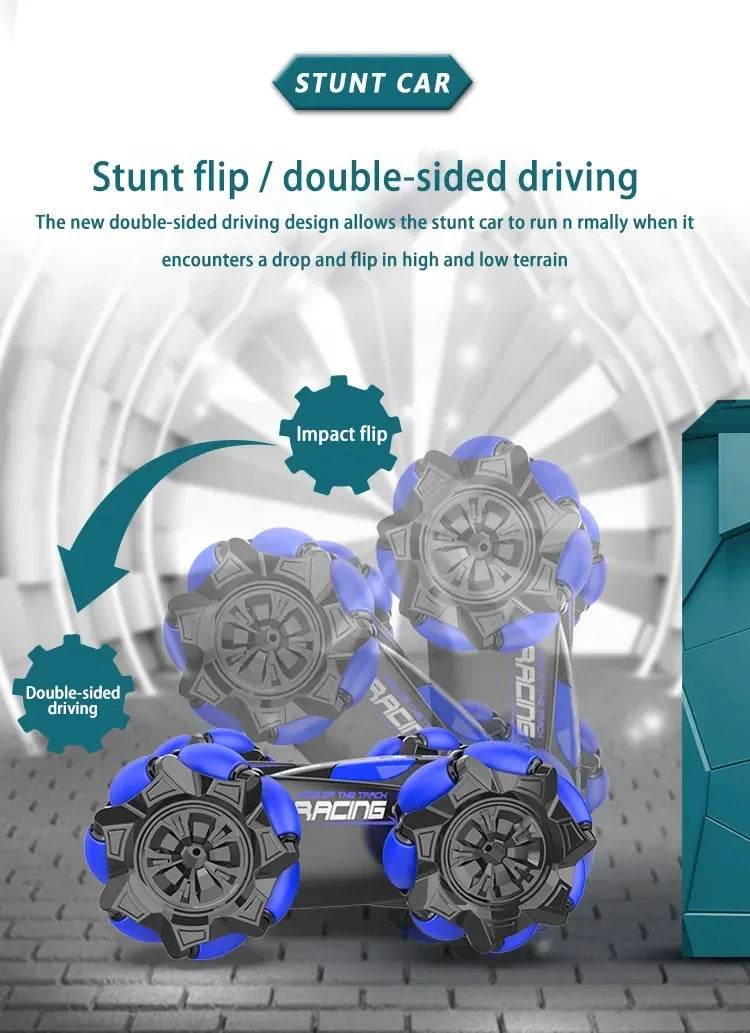 RC 4WD Remote Control Stunt Car with Gesture Control, LED Lights, and Music - 2.4G Drift Racing Toy for Kids - ToylandEU