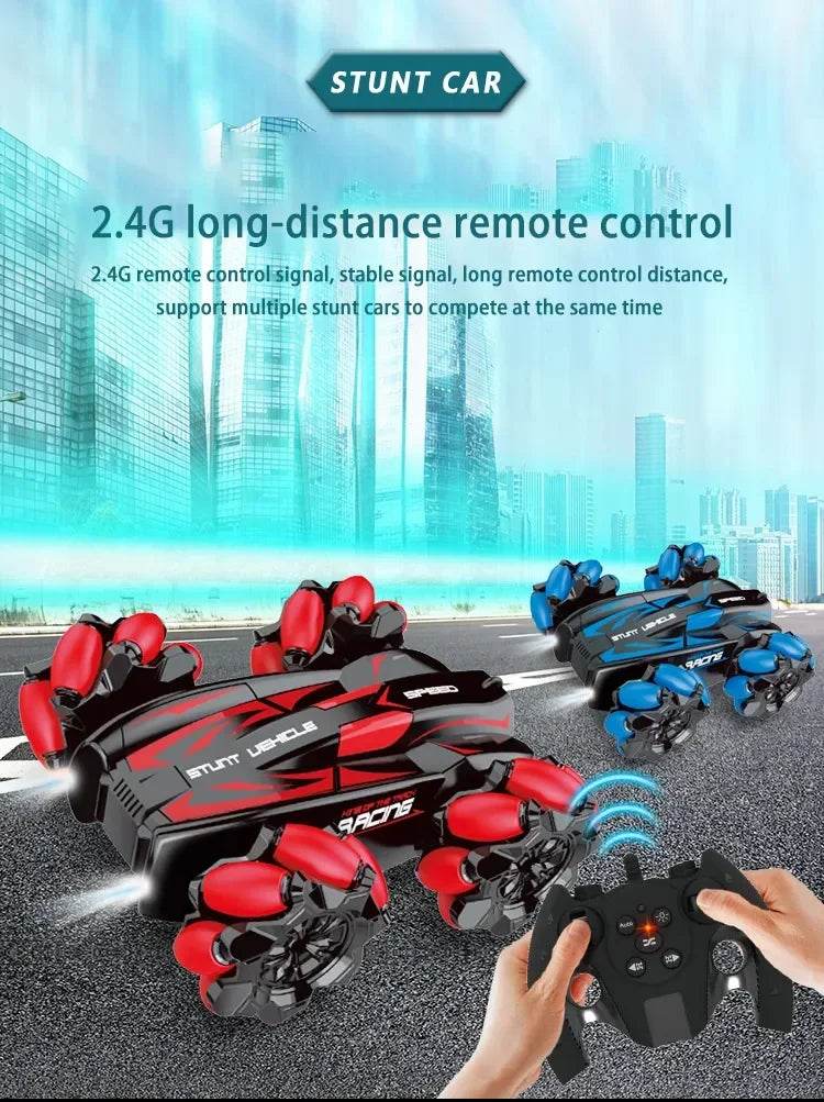 RC 4WD Remote Control Stunt Car with Gesture Control, LED Lights, and Music - 2.4G Drift Racing Toy for Kids - ToylandEU