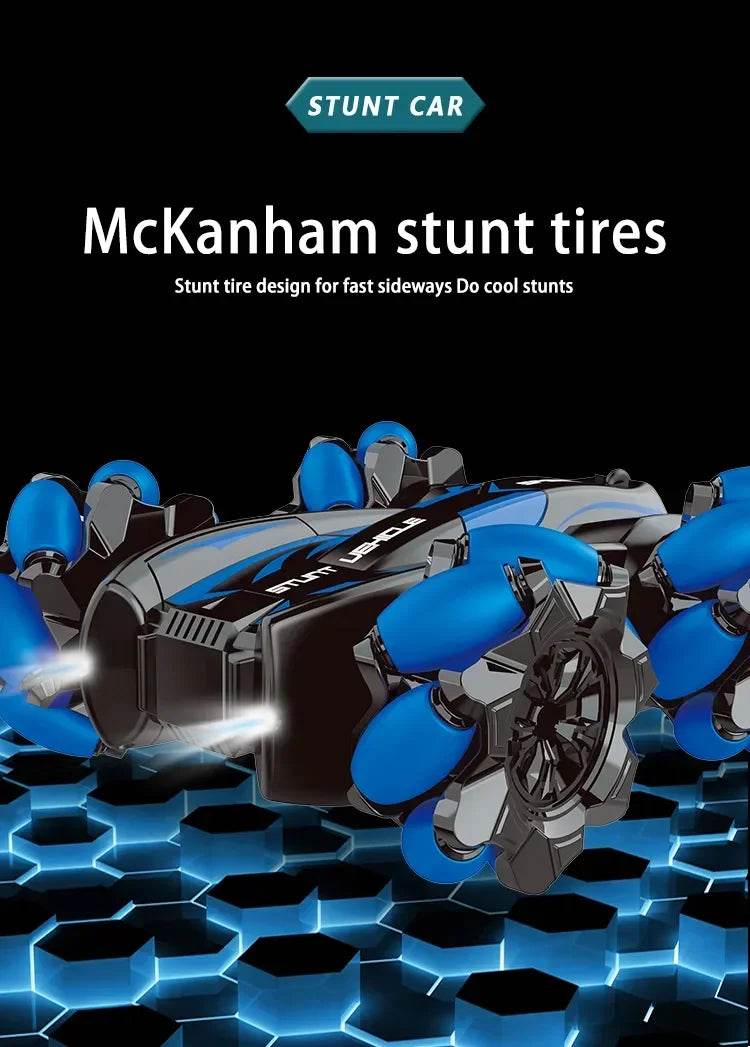 RC 4WD Remote Control Stunt Car with Gesture Control, LED Lights, and Music - 2.4G Drift Racing Toy for Kids - ToylandEU