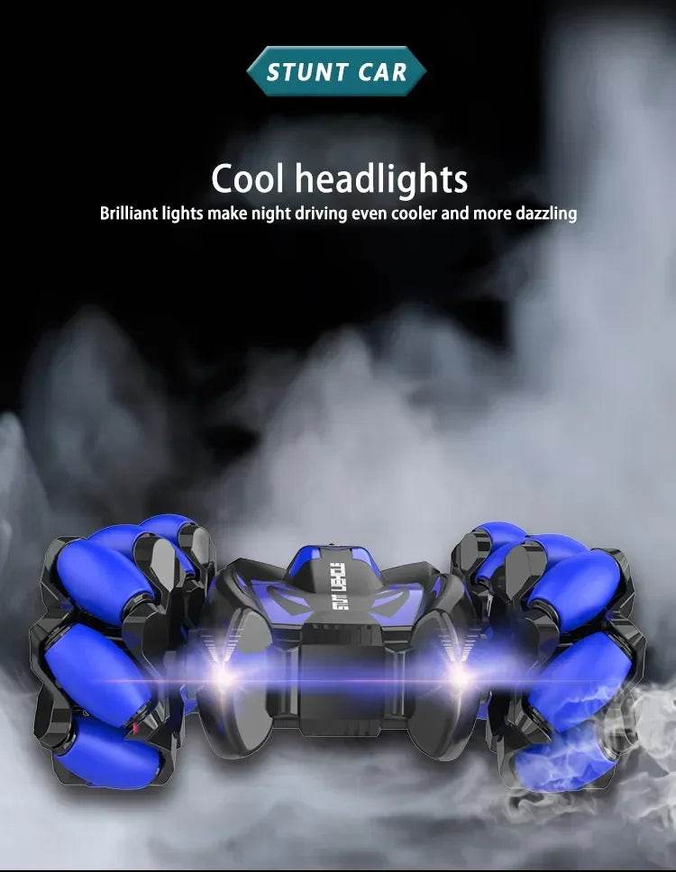 RC 4WD Remote Control Stunt Car with Gesture Control, LED Lights, and Music - 2.4G Drift Racing Toy for Kids - ToylandEU