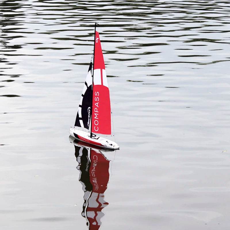 RC 53” Remote Control Sailboat with Compass - Pre-assembled 2.4G Electric RC Boat for Hobbyists and Adults - ToylandEU