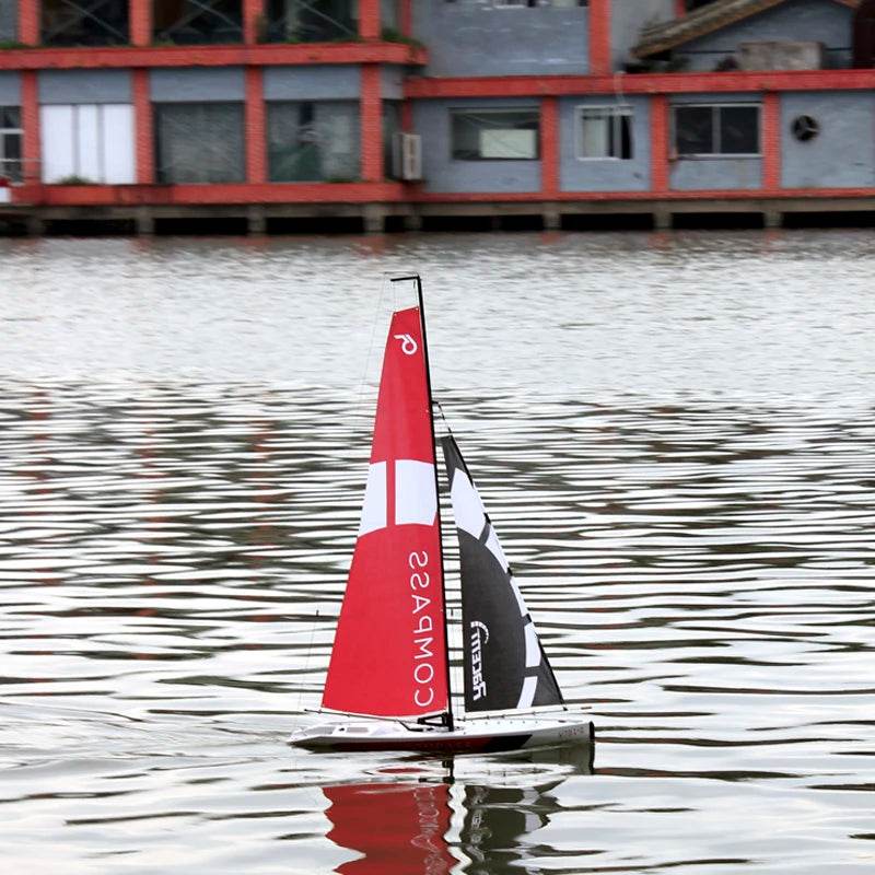 RC 53” Remote Control Sailboat with Compass - Pre-assembled 2.4G Electric RC Boat for Hobbyists and Adults - ToylandEU