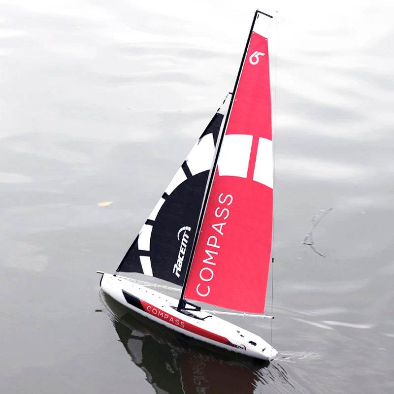 RC 53” Remote Control Sailboat with Compass - Pre-assembled 2.4G Electric RC Boat for Hobbyists and Adults - ToylandEU