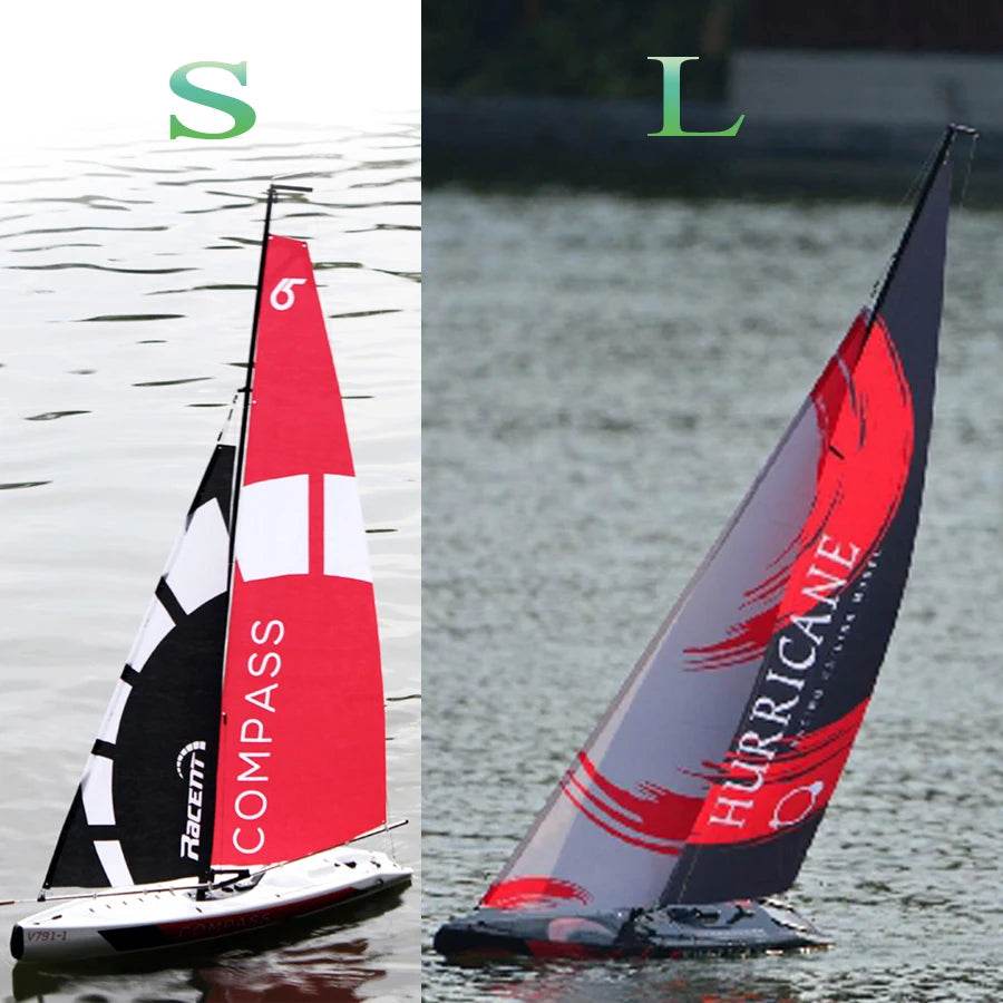 RC 53” Remote Control Sailboat with Compass - Pre-assembled 2.4G Electric RC Boat for Hobbyists and Adults - ToylandEU
