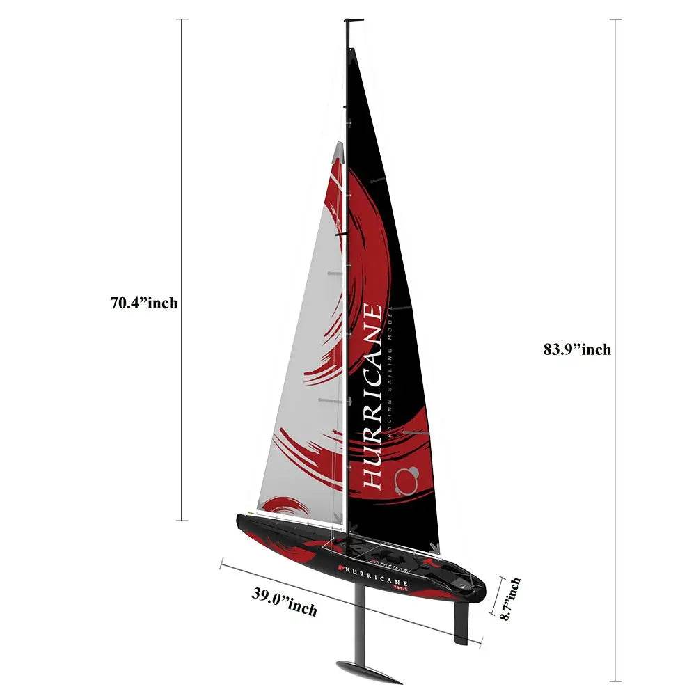RC 53” Remote Control Sailboat with Compass - Pre-assembled 2.4G Electric RC Boat for Hobbyists and Adults - ToylandEU