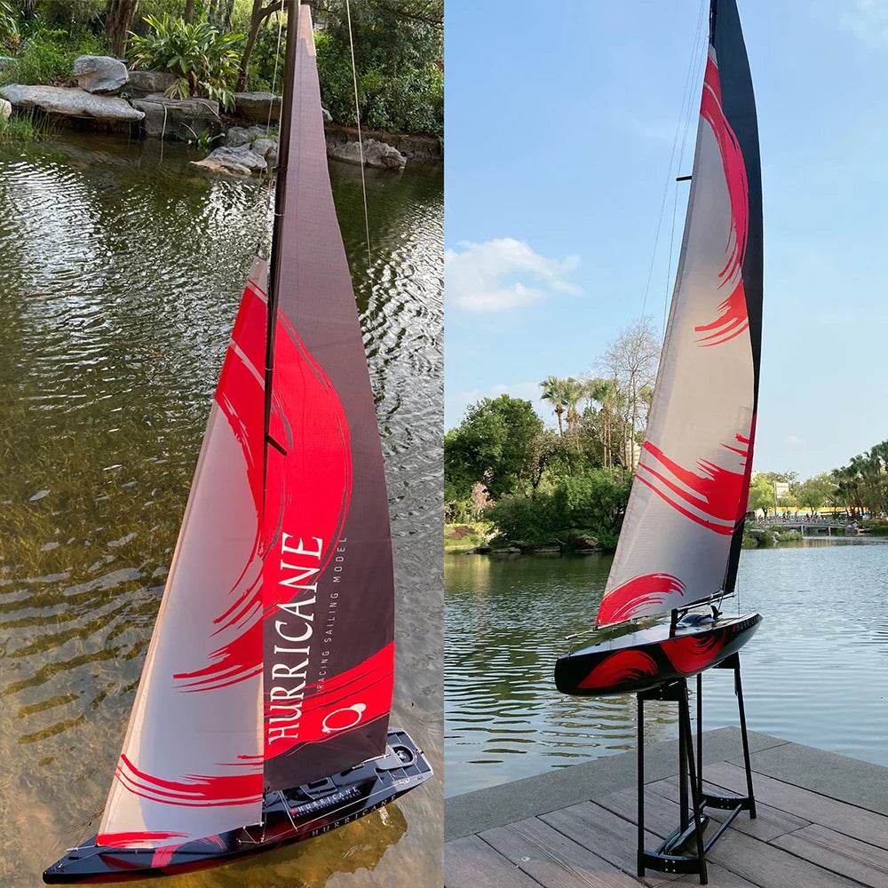 RC 53” Remote Control Sailboat with Compass - Pre-assembled 2.4G Electric RC Boat for Hobbyists and Adults - ToylandEU