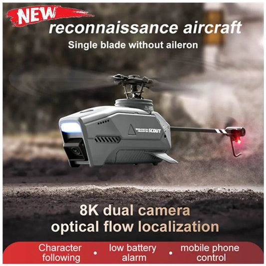 RC 8K HD Camera RC Helicopter with 4-Channel Control & Aerial Stunts - ToylandEU