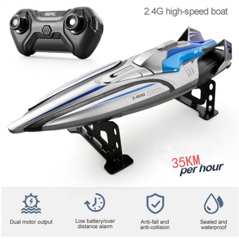 RC Adrenaline Rush RC Speedboat: Ultra-Fast 35 KM/H & Precision Remote Control - ToylandEU