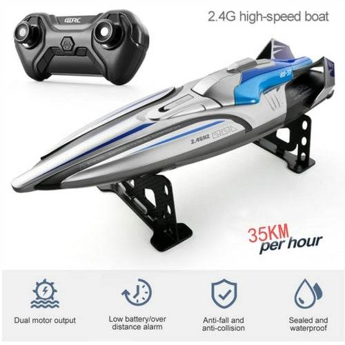RC Adrenaline Rush RC Speedboat: Ultra-Fast 35 KM/H & Precision Remote Control - ToylandEU