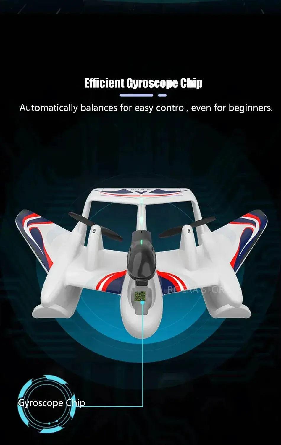  RC Amphibious EPP Foam RC Glider Aircraft with Gyro Stabilization and LED Lights - 2.4G Remote Control Airplane -  ToylandEU™