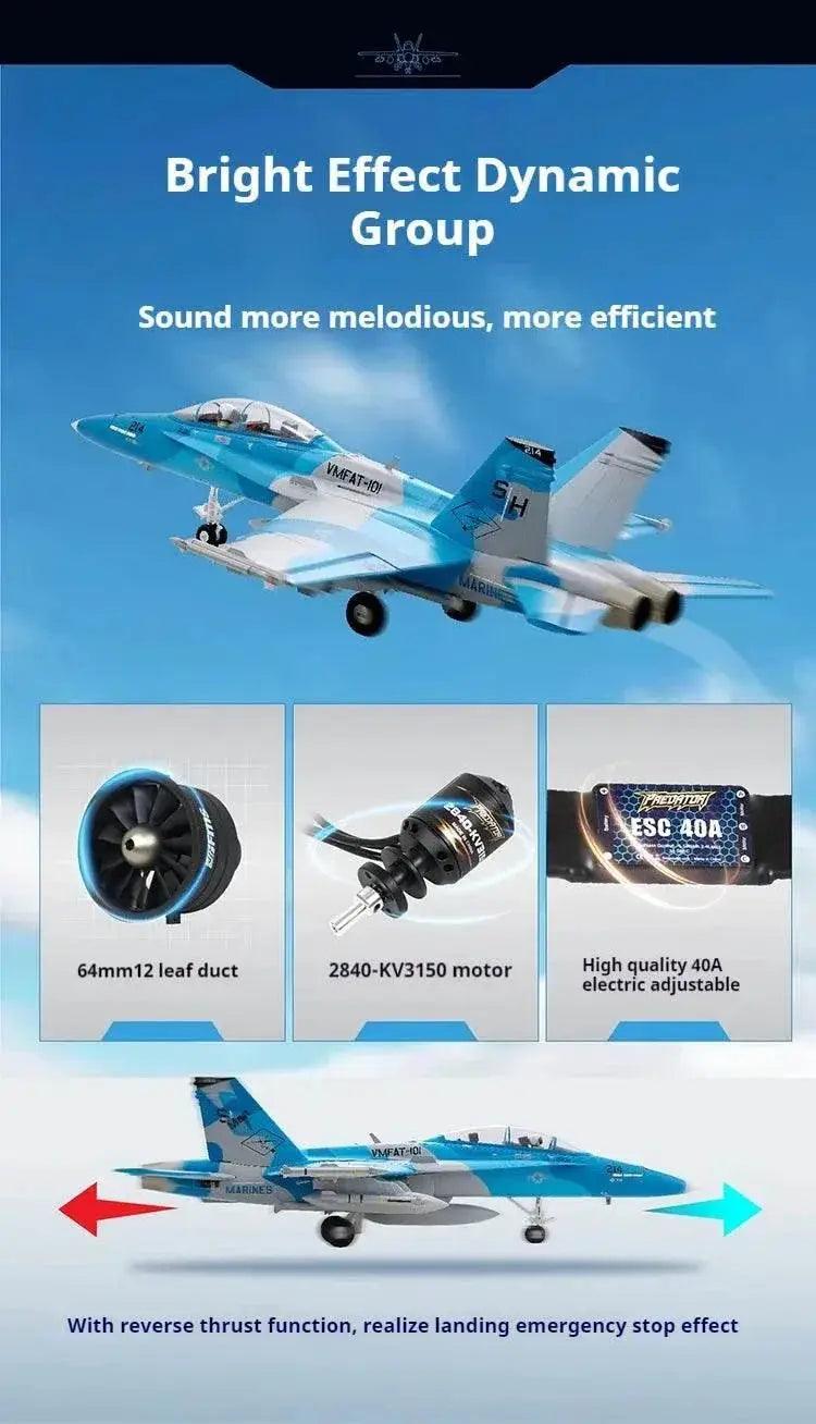  RC FMS 64mm F-18 Ducted Jet RC Fighter Aircraft - Remote Control Foam Airplane for Adults - Custom Gift Toy -  ToylandEU™
