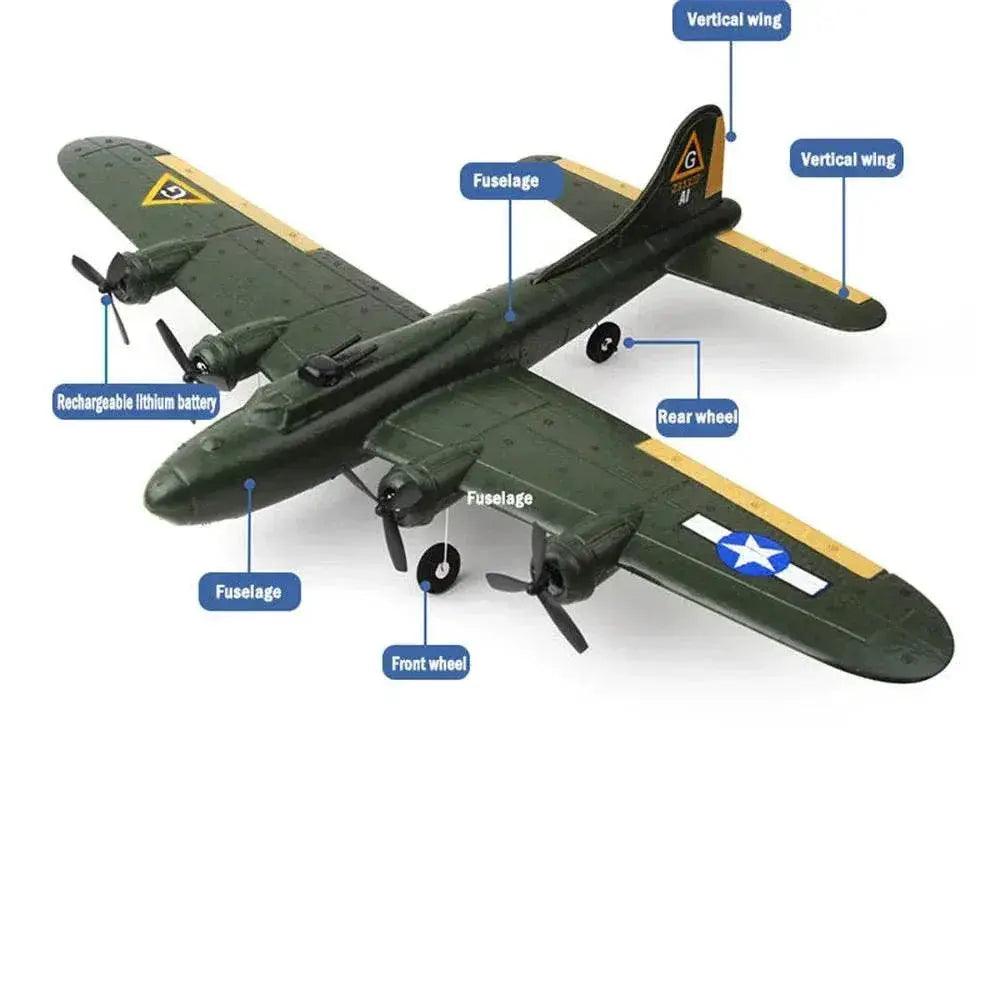  RC FX817 B17 Remote Control Fighter Plane - 2.4G 2CH Foam RC Aircraft for Kids, Perfect Gift for Children -  ToylandEU™