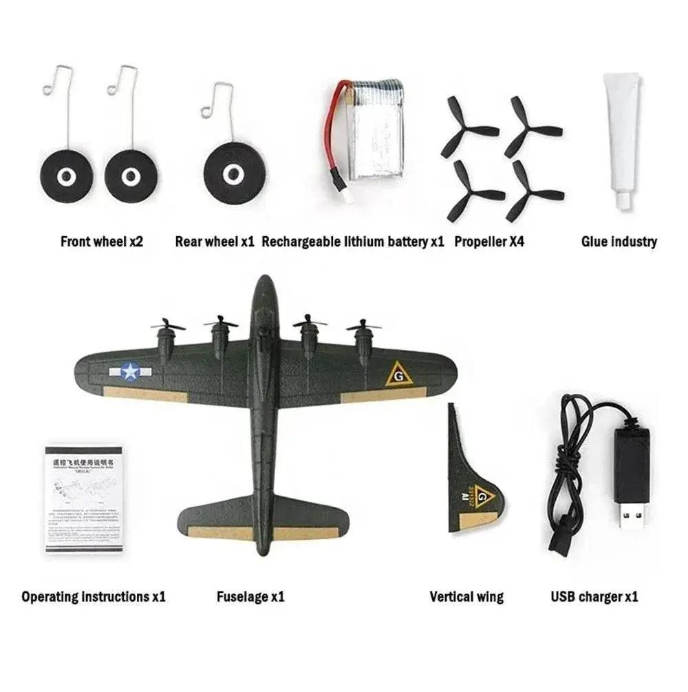  RC FX817 B17 Remote Control Fighter Plane - 2.4G 2CH Foam RC Aircraft for Kids, Perfect Gift for Children -  ToylandEU™