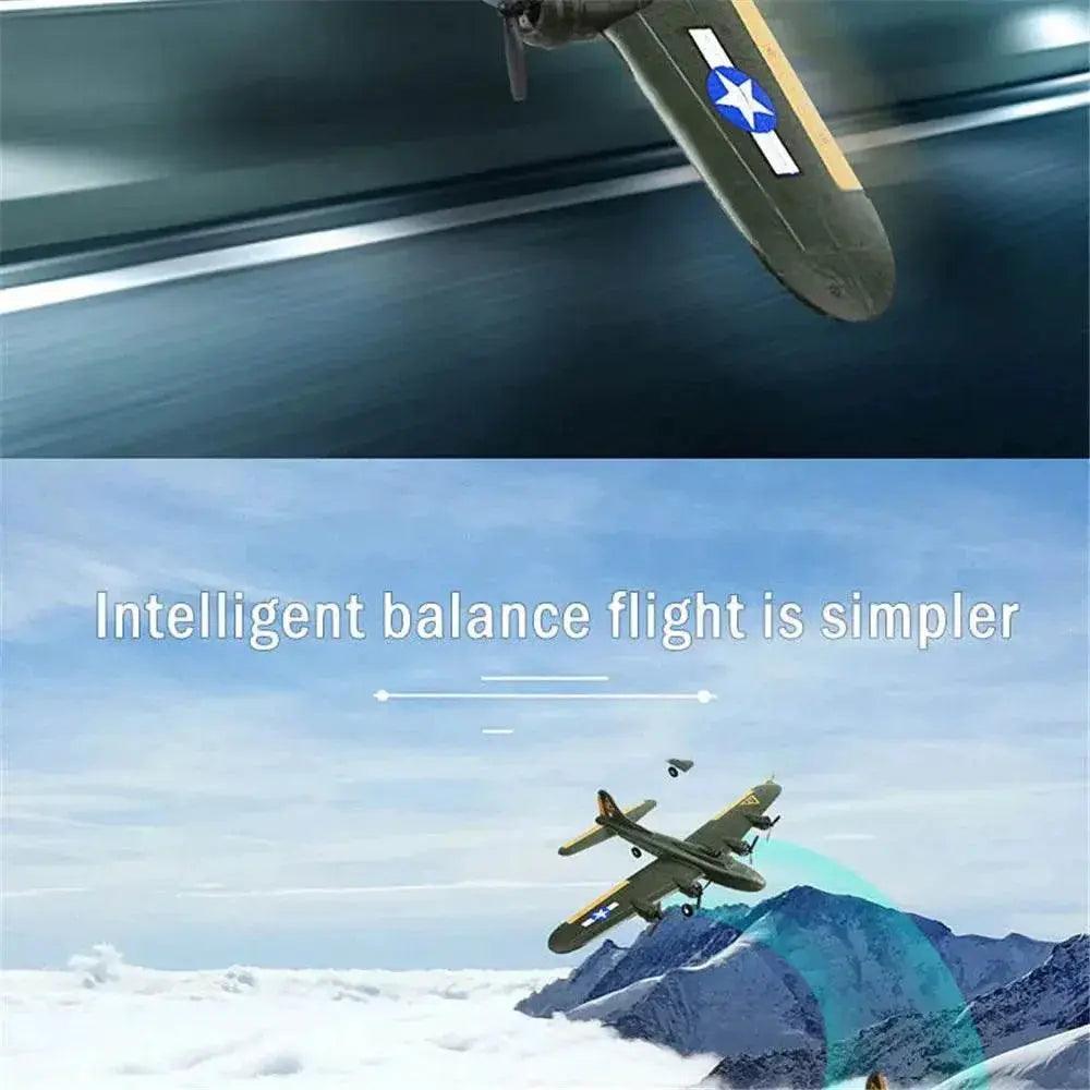  RC FX817 B17 Remote Control Fighter Plane - 2.4G 2CH Foam RC Aircraft for Kids, Perfect Gift for Children -  ToylandEU™