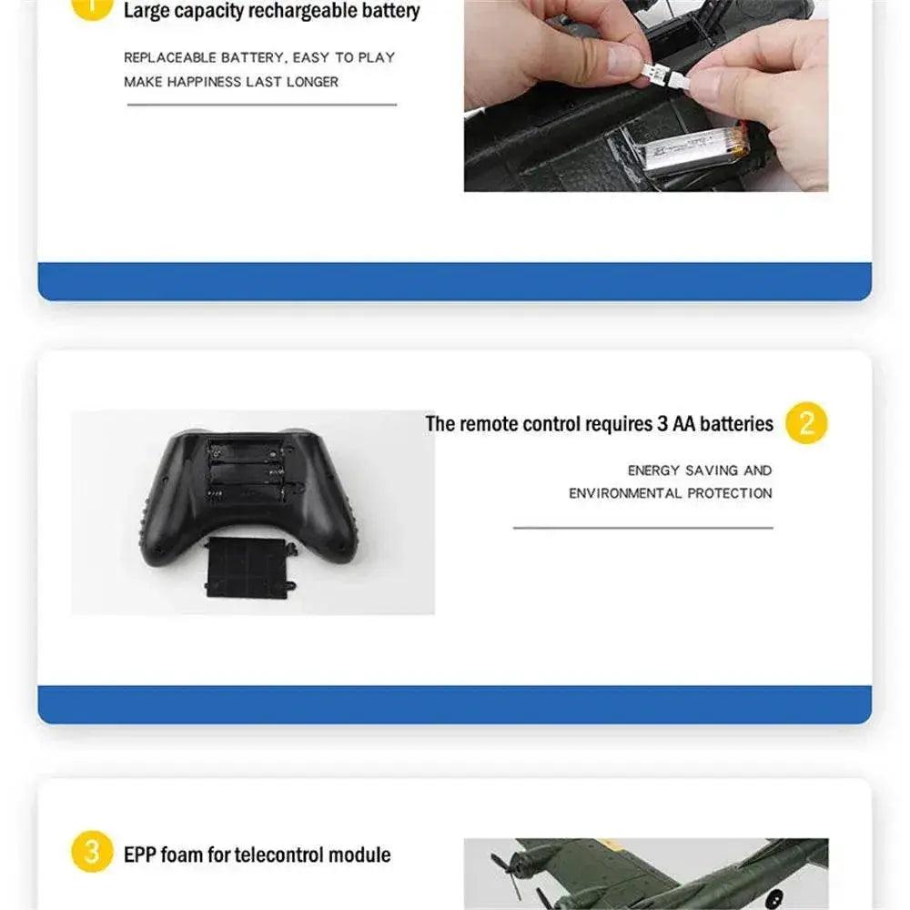  RC FX817 B17 Remote Control Fighter Plane - 2.4G 2CH Foam RC Aircraft for Kids, Perfect Gift for Children -  ToylandEU™