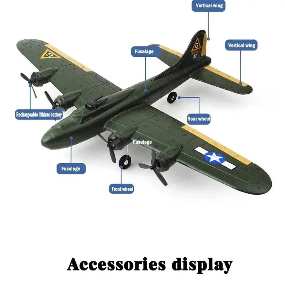  RC FX817 B17 Remote Control Fighter Plane - 2.4G 2CH Foam RC Aircraft for Kids, Perfect Gift for Children -  ToylandEU™