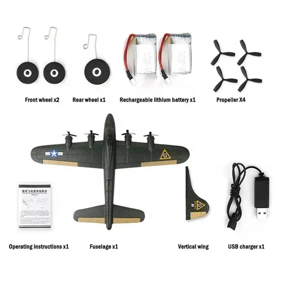  RC FX817 B17 Remote Control Fighter Plane - 2.4G 2CH Foam RC Aircraft for Kids, Perfect Gift for Children -  ToylandEU™
