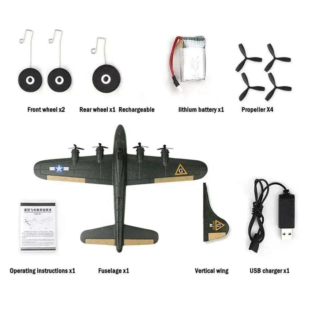  RC FX817 B17 Remote Control Fighter Plane - 2.4G 2CH Foam RC Aircraft for Kids, Perfect Gift for Children -  ToylandEU™