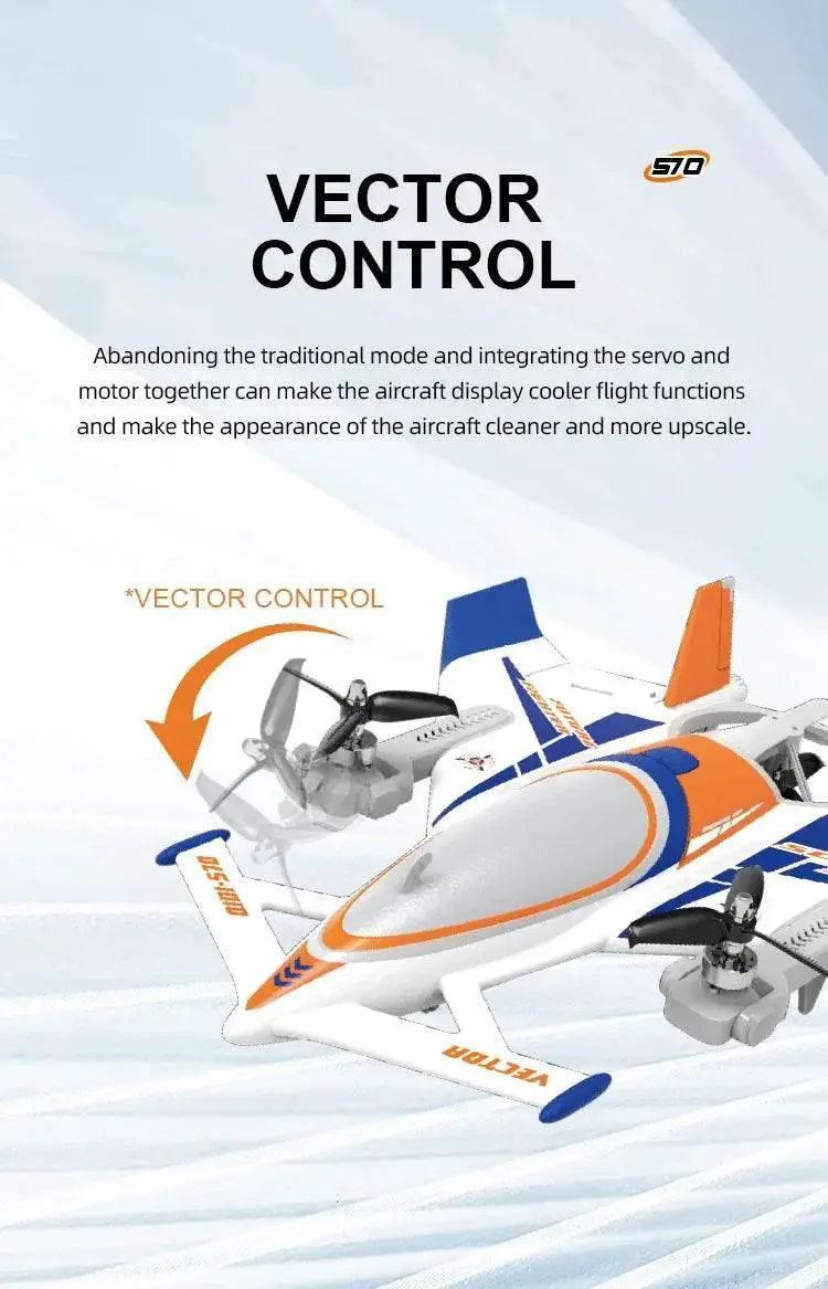  QIDI570 2.4G Remote Control Brushless Motor 3-Axis Vector 8-Channel Fixed-Wing Aircraft Model Toy for Children -  ToylandEU™