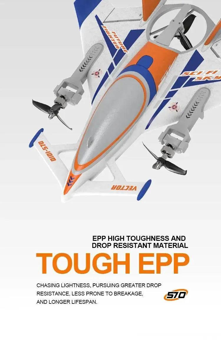  QIDI570 2.4G Remote Control Brushless Motor 3-Axis Vector 8-Channel Fixed-Wing Aircraft Model Toy for Children -  ToylandEU™