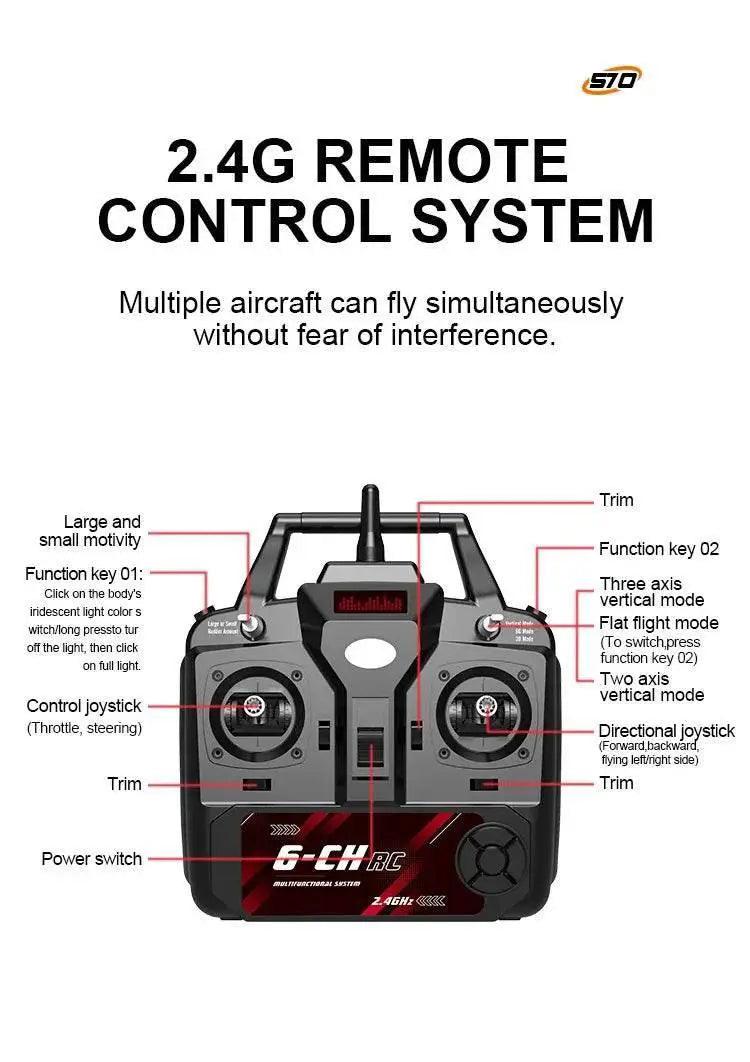  QIDI570 2.4G Remote Control Brushless Motor 3-Axis Vector 8-Channel Fixed-Wing Aircraft Model Toy for Children -  ToylandEU™