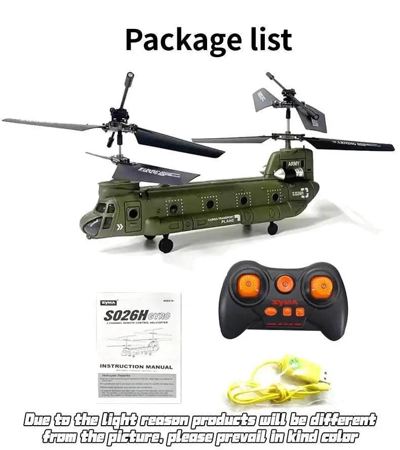  RC Remote Control Chinook CH-47 Helicopter Model S026H - 2.4G Double Paddle Transport Aircraft for Kids & Boys -  ToylandEU™