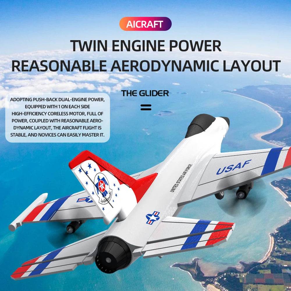 RC Airplane F16 Real Fixed Wing 3 Channels 2.4GHz Outdoor High Speed Electric Model Fighter Toy for Kids - ToylandEU