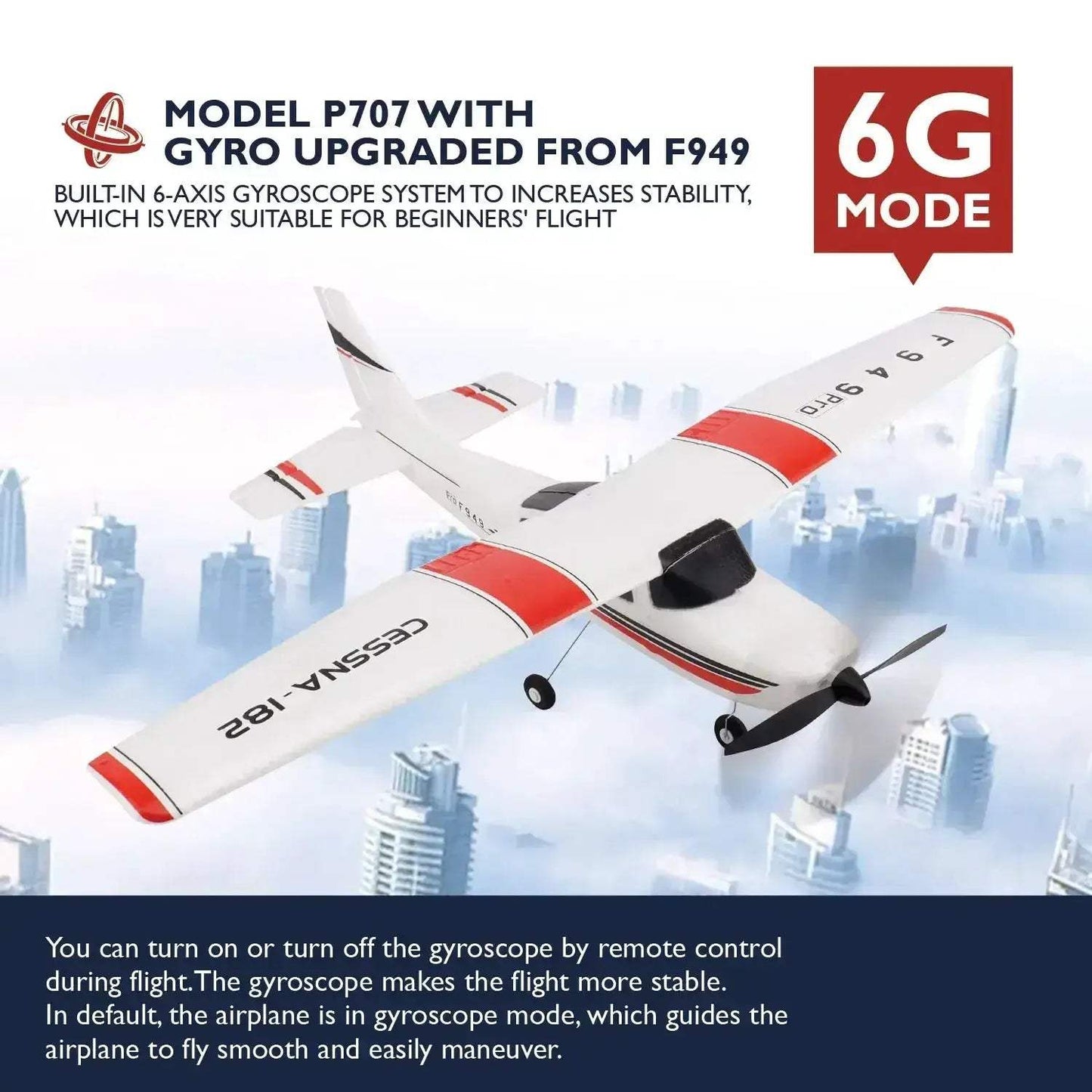 RC Airplane F949S Gyro Stabilized Fixed Wing RTF Upgrade - ToylandEU