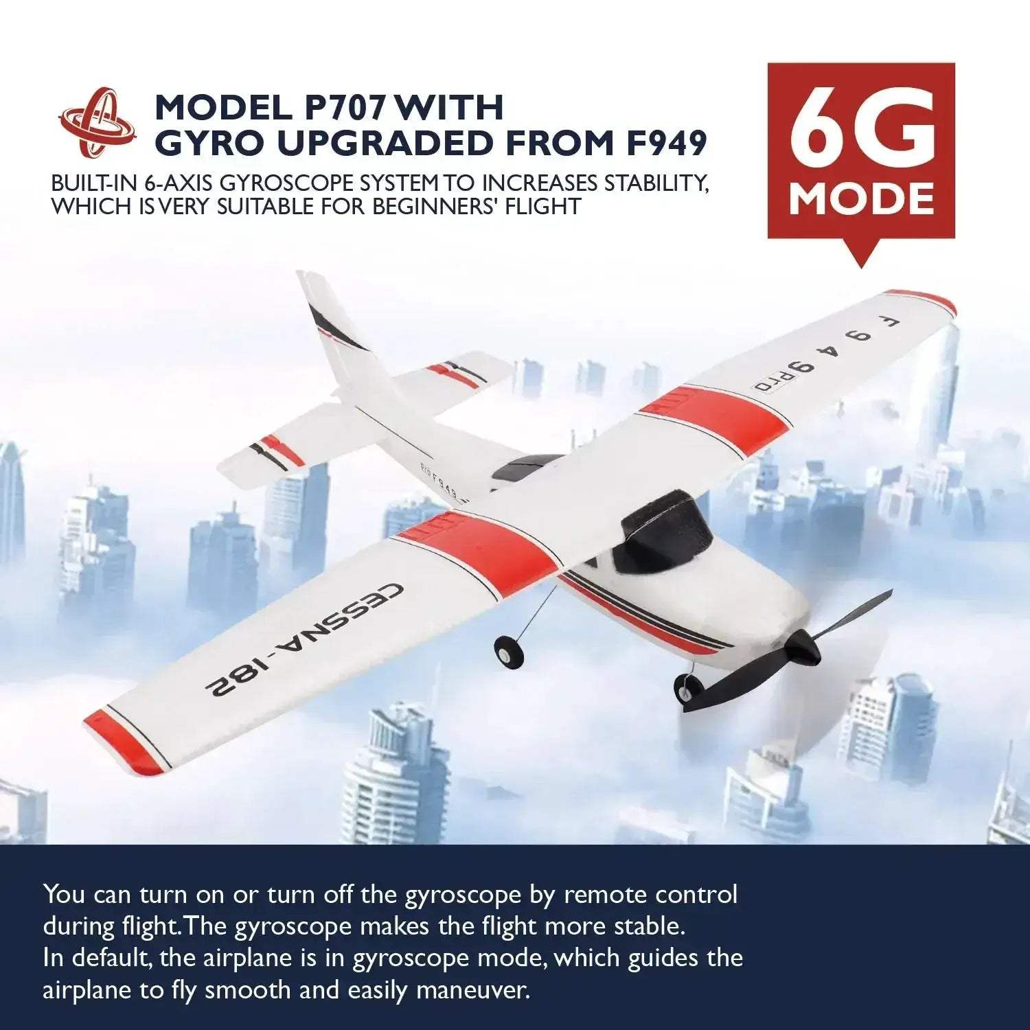 RC Airplane F949S Gyro Stabilized Fixed Wing RTF Upgrade - ToylandEU