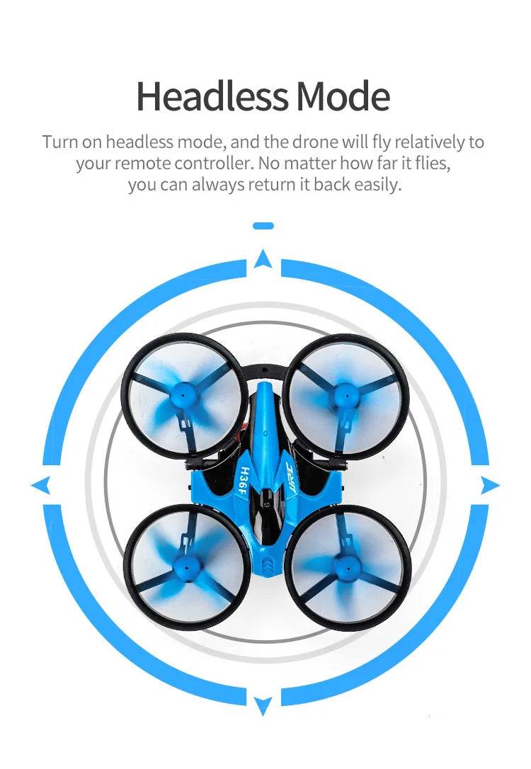 RC All-Terrain 3-in-1 RC Airship Drone: Water, Land & Air Mini Quadcopter with 360° Flip for Kids - ToylandEU