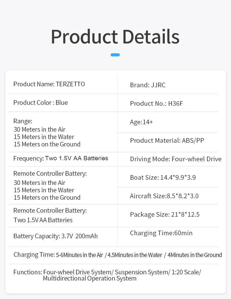 RC All-Terrain 3-in-1 RC Airship Drone: Water, Land & Air Mini Quadcopter with 360° Flip for Kids - ToylandEU